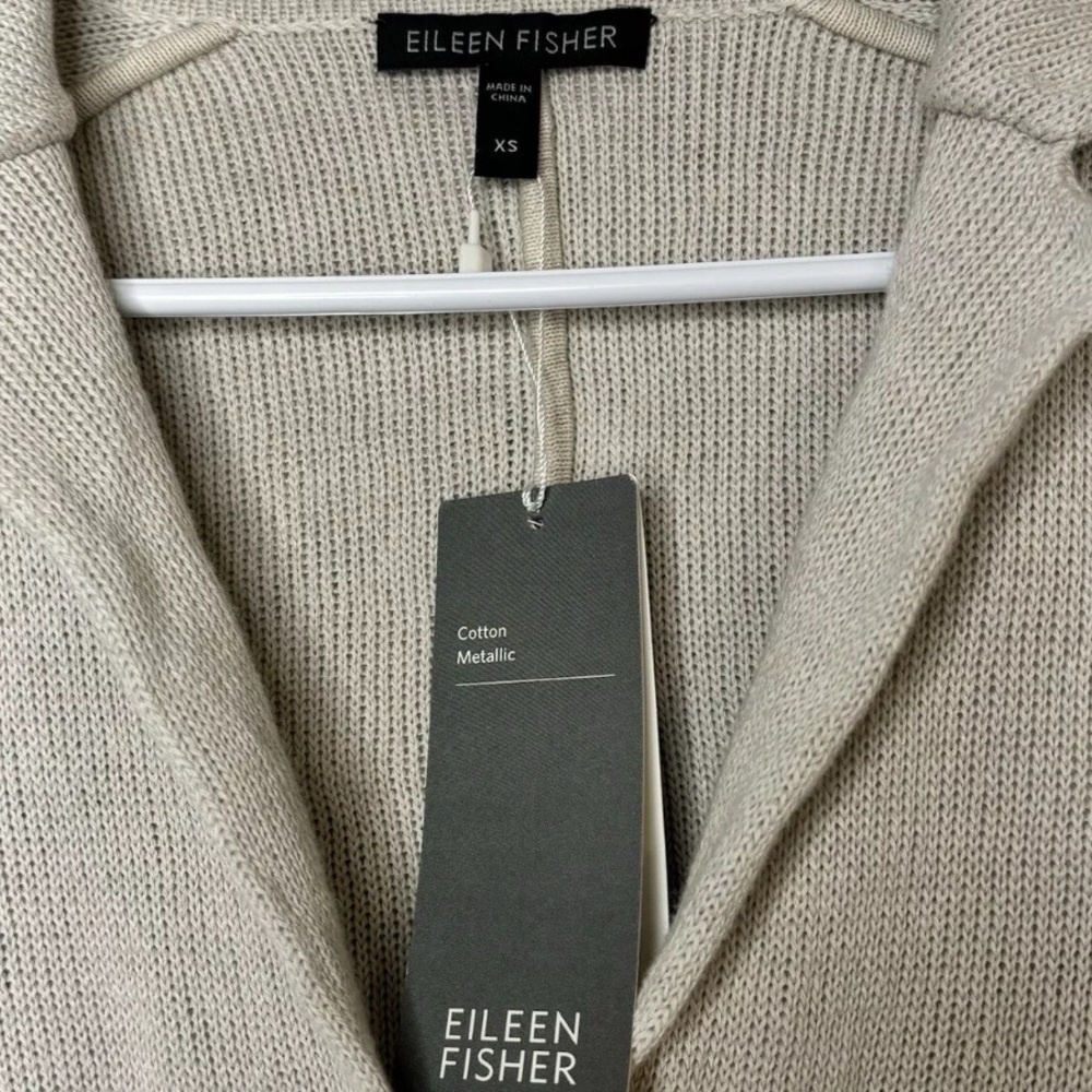 NEW EILEEN FISHER Jacket Women’s Size XS Notch Collar Jacket Cardigan Bone - Picture 3 of 7